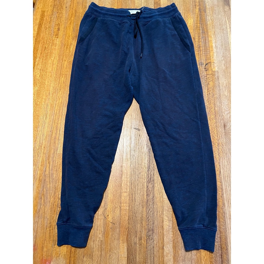 Hollister Women Small Navy Fleece Drawstring Cuffed Ankle Joggers Sweatpants‎